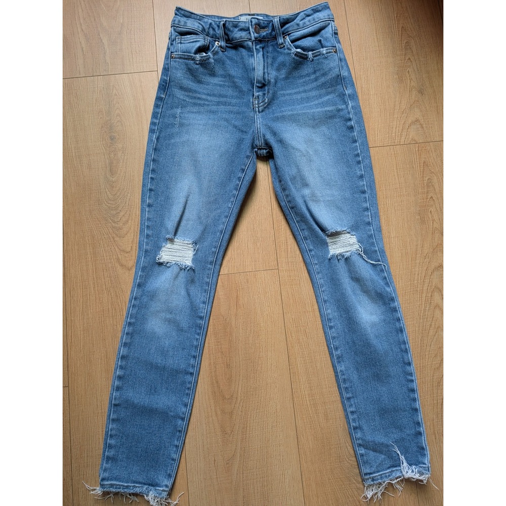 Letter to Juliet Womens 27 Medium‎ Wash Distressed Stretch Skinny Jeans